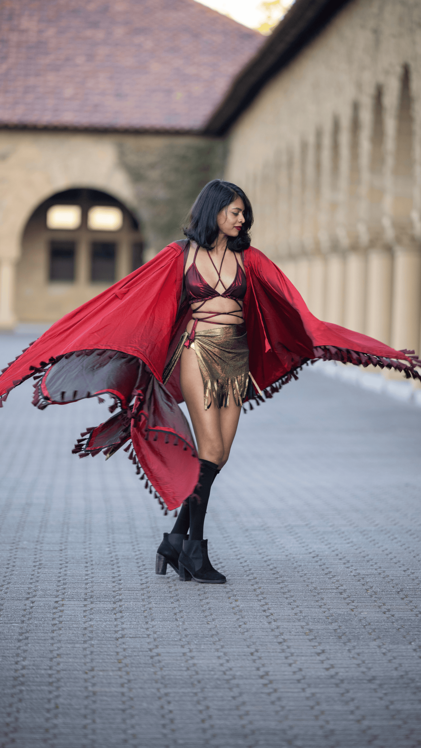 Forbidden Gold Fringe Skirt