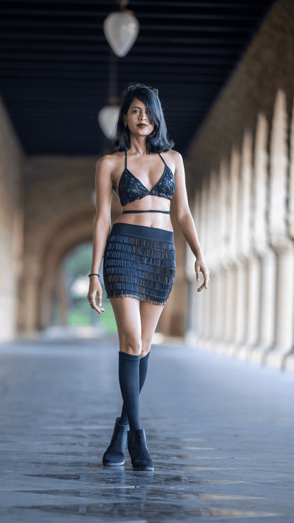 Obsidian Luxe Beaded Skirt